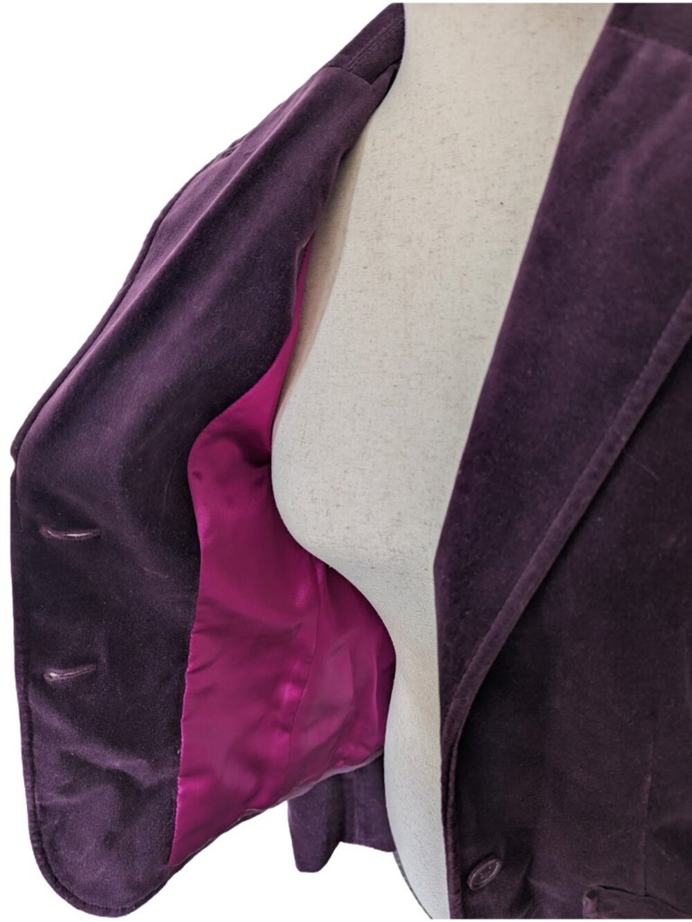 GAP Purple Velvet-Feel Blazer Suit Jacket Y2K - Picture 10 of 12